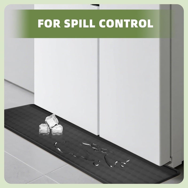 FIMXSD Refrigerator Spill Mat, 37.5 X 8.5 Fridge Mat Silicone Drip Tray Catcher for Washing Machine Refrigerator Spill Liner Floor Protector Anti-Slip - Image 5